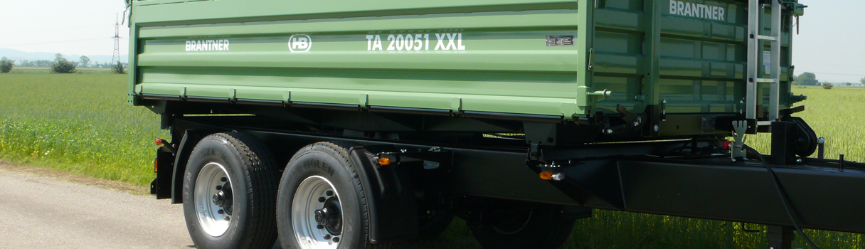 The TA20051/2XXL Tandem-threesidetipper produced by Brantner trailer and tipper production Austria.